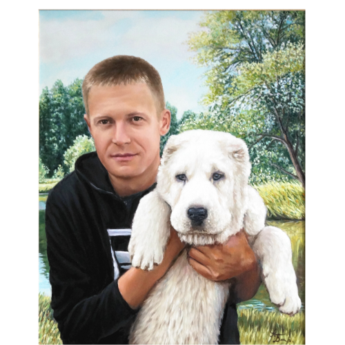 Мужской портрет с собакой 